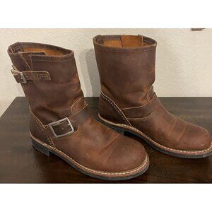 Red Wing 3356 Women’s Engineer Boots 6.5 Brown Leather USA Moto Biker Short